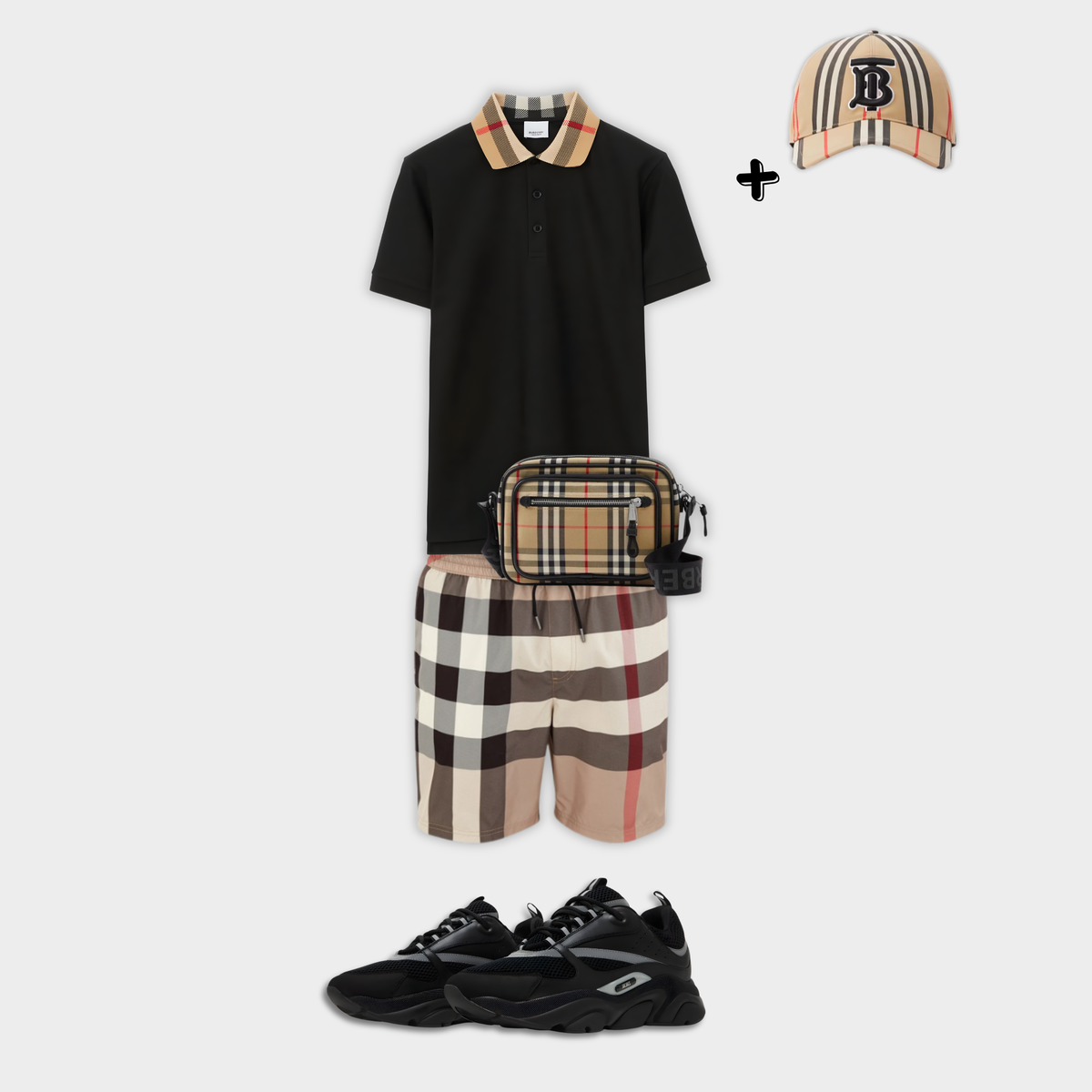Outfit Polo Burb°rry + Casquette Offerte